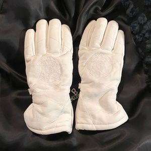 Bogner white leather gloves. Size 7